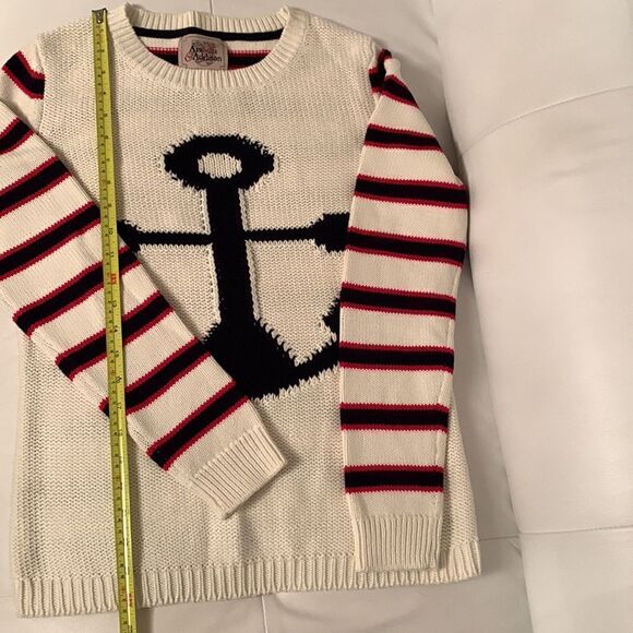 Arabella & Addison Cotton Anchor Striped Sweater Size L - Picture 6 of 12